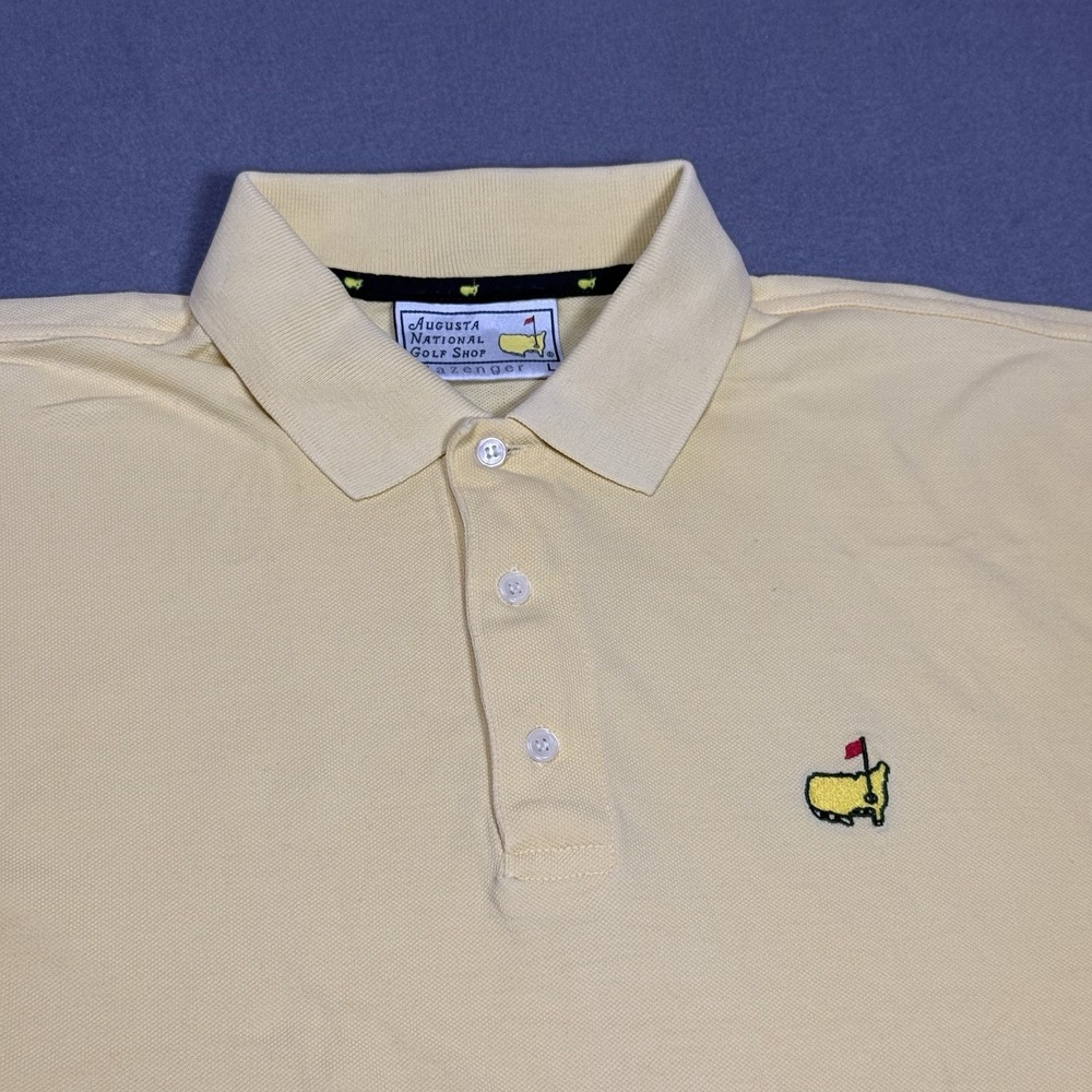 Augusta Sportswear Yellow Polo Shirt with Embroidered Masters Logo